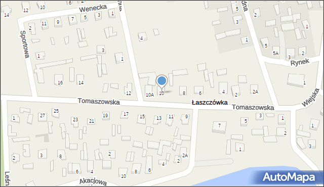 Łaszczówka, Tomaszowska, 10, mapa Łaszczówka