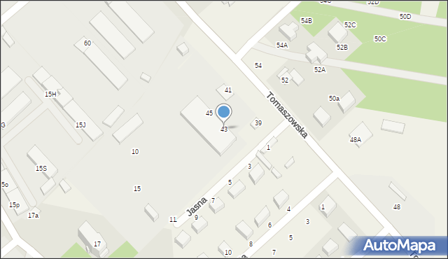 Łaszczówka, Tomaszowska, 43, mapa Łaszczówka