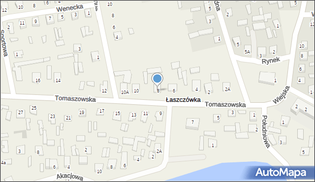 Łaszczówka, Tomaszowska, 8, mapa Łaszczówka