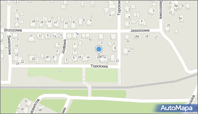 Łaziska Górne, Topolowa, 12b, mapa Łaziska Górne