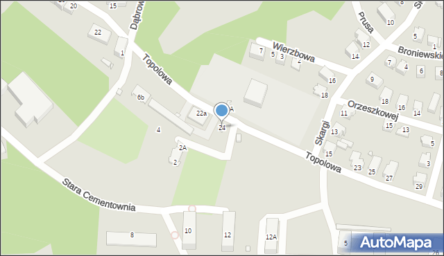 Łazy, Topolowa, 24, mapa Łazy