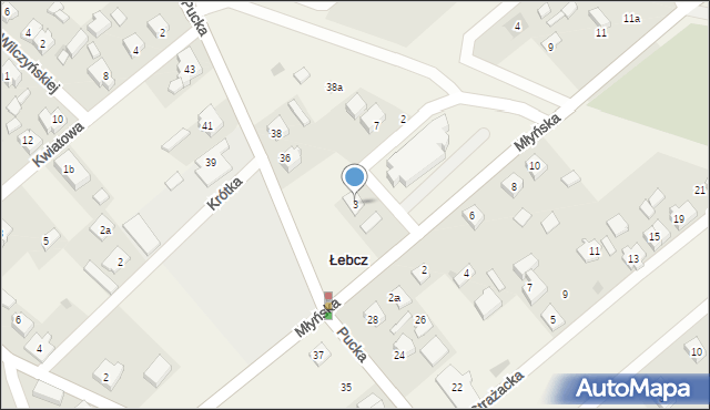 Łebcz, Topolowa, 3, mapa Łebcz