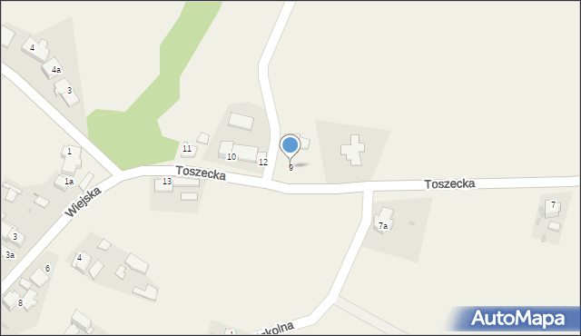 Ligota Toszecka, Toszecka, 9, mapa Ligota Toszecka