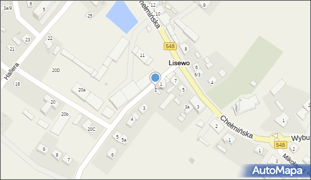 Lisewo, Toruńska, 2, mapa Lisewo