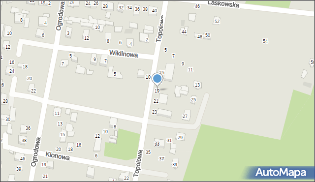 Łochów, Topolowa, 19, mapa Łochów
