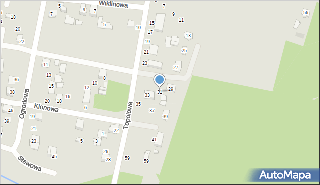 Łochów, Topolowa, 31, mapa Łochów