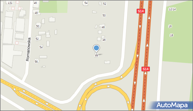 Łódź, Toeplitza Jerzego, 44, mapa Łodzi