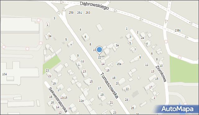 Łódź, Tomaszowska, 12, mapa Łodzi