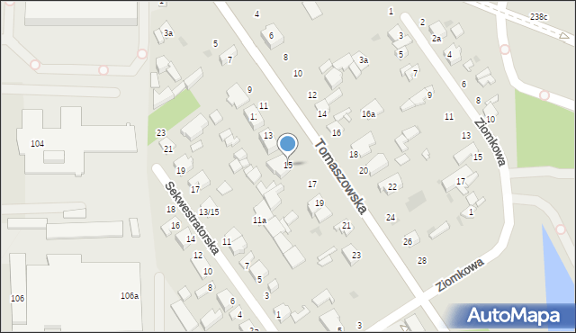 Łódź, Tomaszowska, 15, mapa Łodzi
