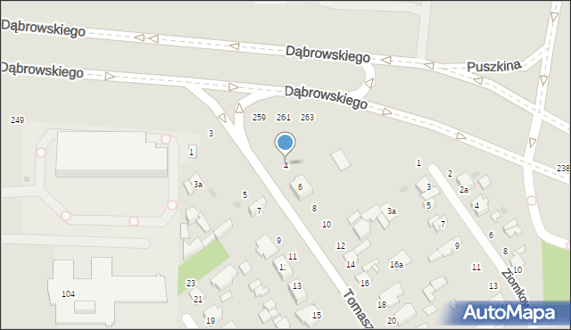 Łódź, Tomaszowska, 4, mapa Łodzi