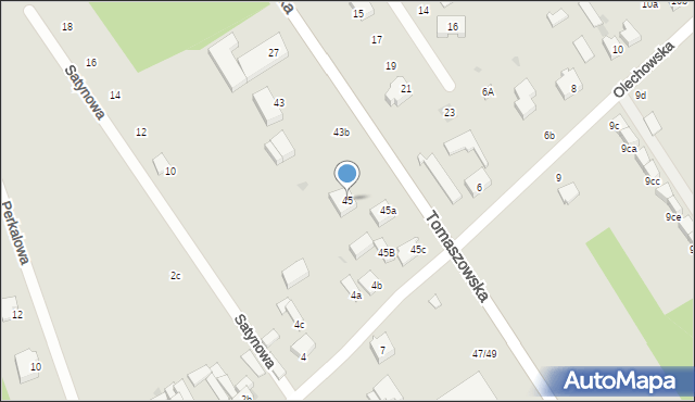 Łódź, Tomaszowska, 45, mapa Łodzi