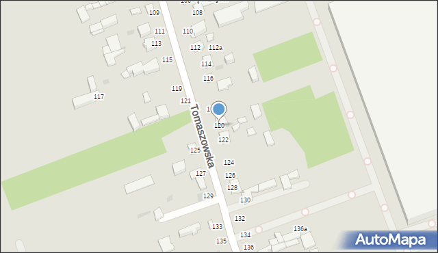 Łódź, Tomaszowska, 120, mapa Łodzi