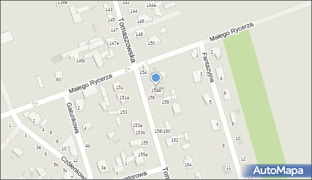 Łódź, Tomaszowska, 154a, mapa Łodzi