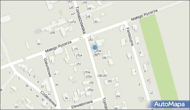 Łódź, Tomaszowska, 156, mapa Łodzi