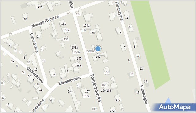 Łódź, Tomaszowska, 162, mapa Łodzi