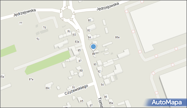 Łódź, Tomaszowska, 88, mapa Łodzi