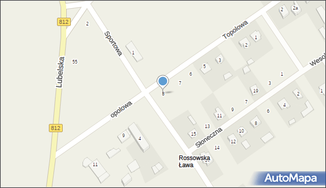 Łomazy, Topolowa, 8, mapa Łomazy