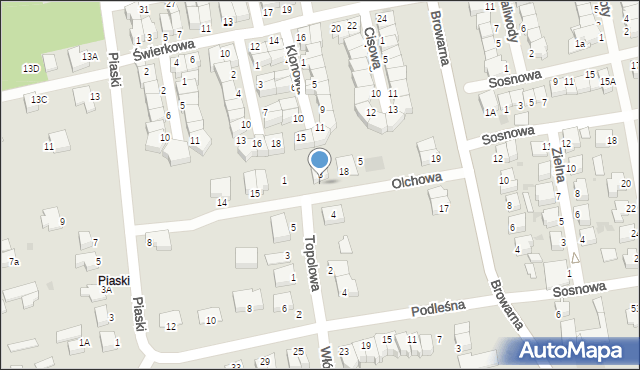 Łomża, Topolowa, 17, mapa Łomży
