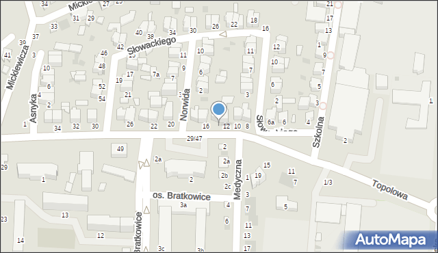 Łowicz, Topolowa, 14, mapa Łowicza