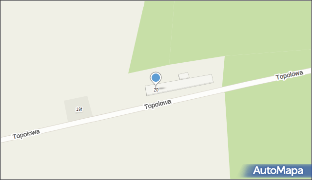 Łowyń, Topolowa, 20, mapa Łowyń