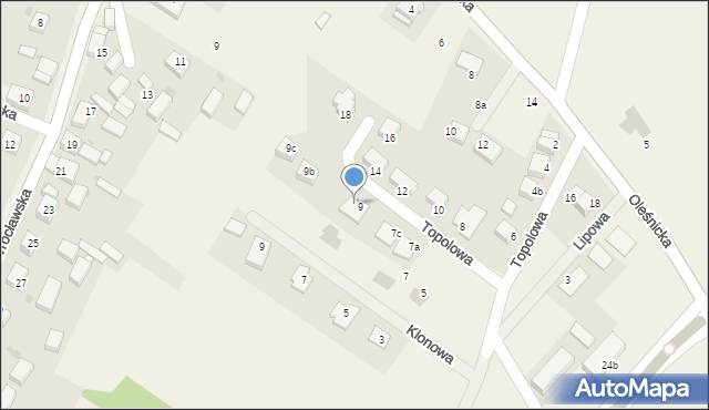 Łozina, Topolowa, 9a, mapa Łozina