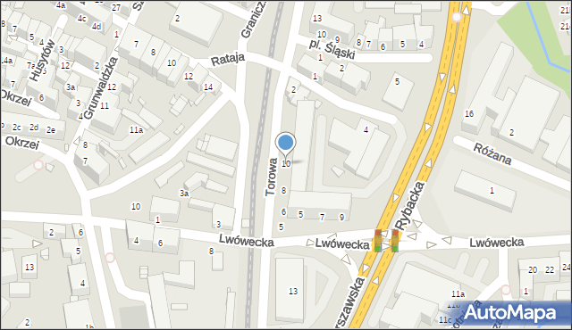 Lubań, Torowa, 10, mapa Lubań