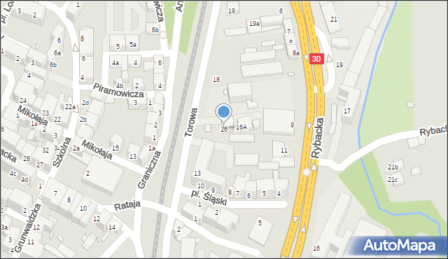 Lubań, Torowa, 16, mapa Lubań
