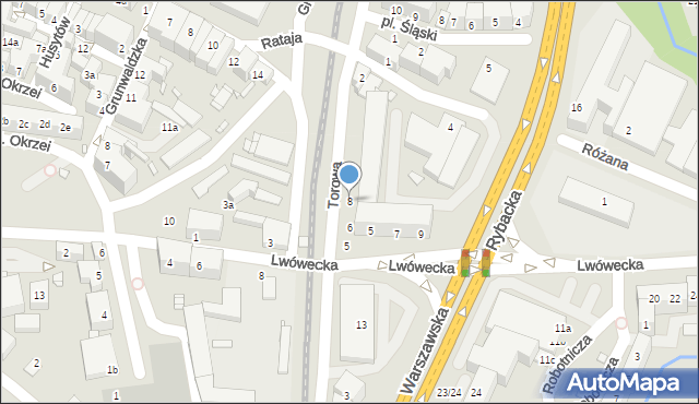 Lubań, Torowa, 8, mapa Lubań