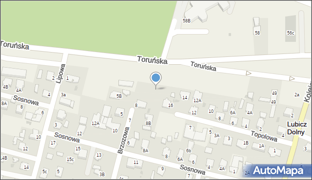 Lubicz Dolny, Toruńska, 61, mapa Lubicz Dolny