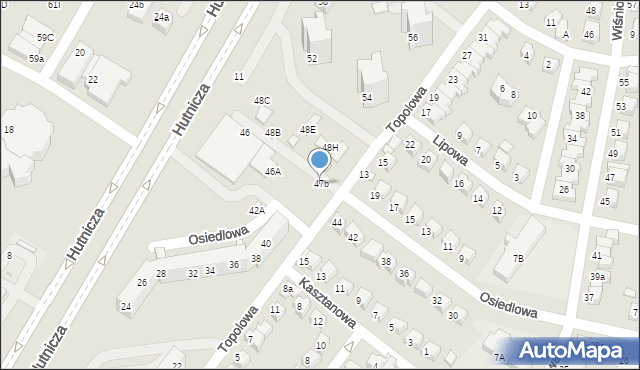 Lubin, Topolowa, 47b, mapa Lubin