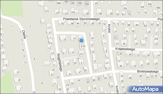 Lublin, Toczyskiego Józefa, 7, mapa Lublina