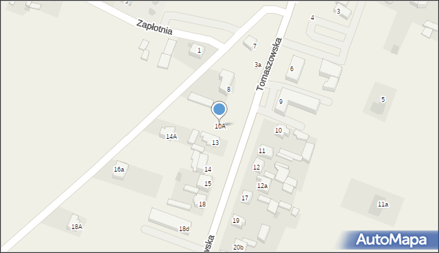 Lubochnia Dworska, Tomaszowska, 10A, mapa Lubochnia Dworska