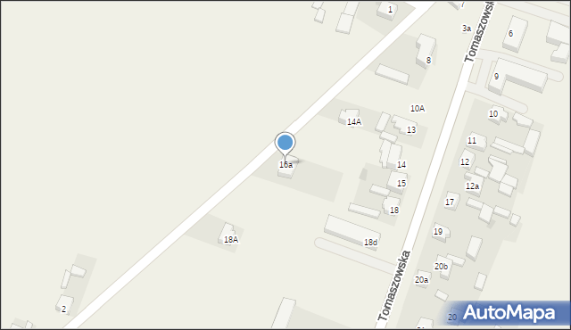 Lubochnia Dworska, Tomaszowska, 16a, mapa Lubochnia Dworska