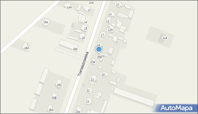 Lubochnia Dworska, Tomaszowska, 20b, mapa Lubochnia Dworska