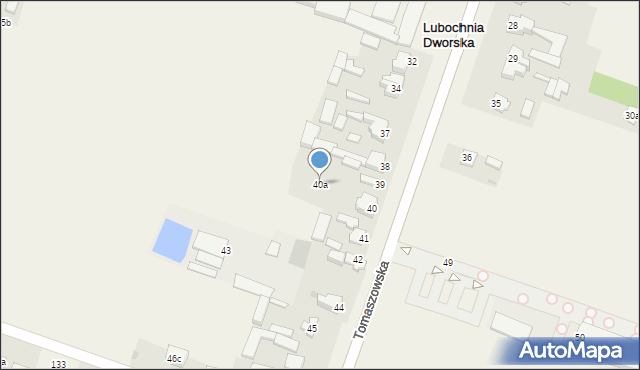 Lubochnia Dworska, Tomaszowska, 40a, mapa Lubochnia Dworska
