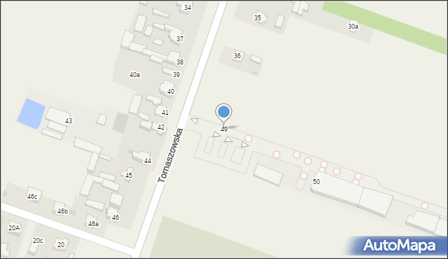 Lubochnia Dworska, Tomaszowska, 49, mapa Lubochnia Dworska