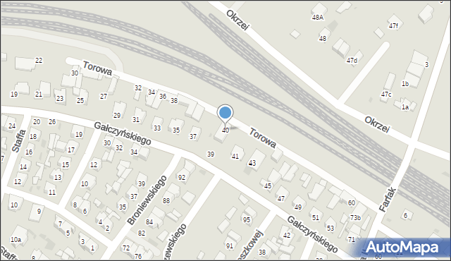 Łuków, Torowa, 40, mapa Łuków