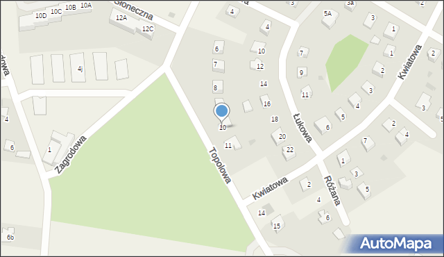 Łukta, Topolowa, 10, mapa Łukta