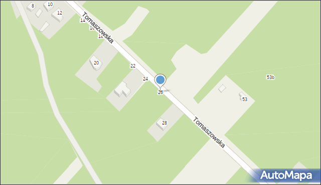 Majdan Wielki, Tomaszowska, 26, mapa Majdan Wielki