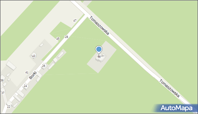 Majdan Wielki, Tomaszowska, 56, mapa Majdan Wielki