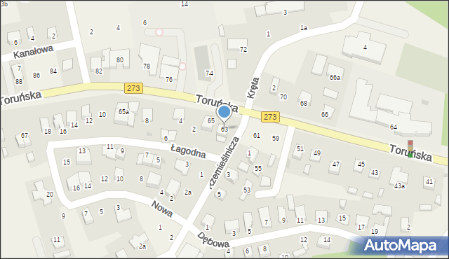 Mała Nieszawka, Toruńska, 63, mapa Mała Nieszawka