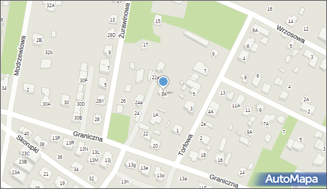 Marki, Torfowa, 3A, mapa Marki