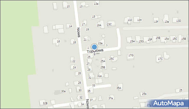 Mielec, Topolowa, 4, mapa Mielca