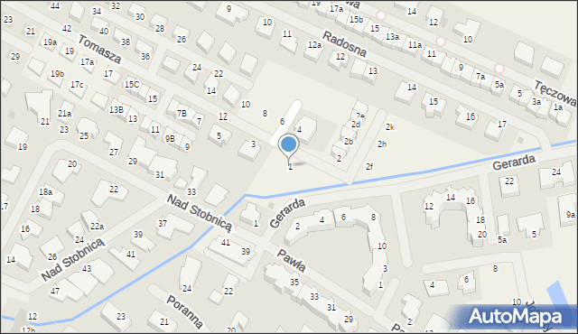 Mierzyn, Tomasza, 1, mapa Mierzyn