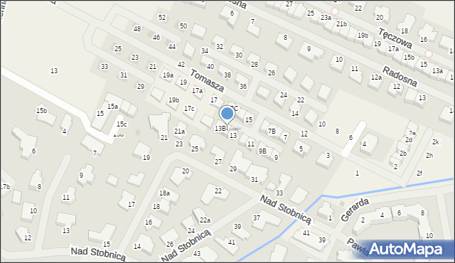 Mierzyn, Tomasza, 13A, mapa Mierzyn