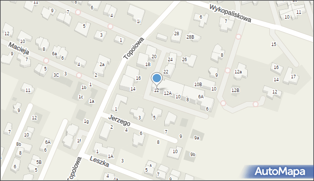Mierzyn, Topolowa, 12, mapa Mierzyn