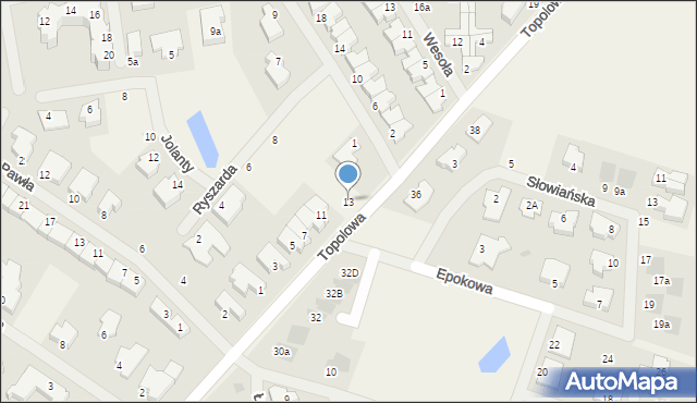 Mierzyn, Topolowa, 13, mapa Mierzyn