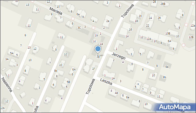 Mierzyn, Topolowa, 1g, mapa Mierzyn