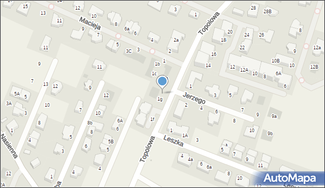 Mierzyn, Topolowa, 1h, mapa Mierzyn