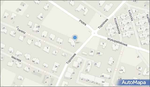 Mierzyn, Topolowa, 1i, mapa Mierzyn